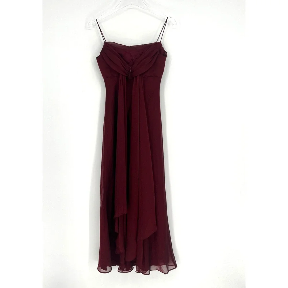 Vtg Betsy & Adam Y2K Prom Dress Women 6 Red Fairy 90s Empire Waist Maxi Ethereal